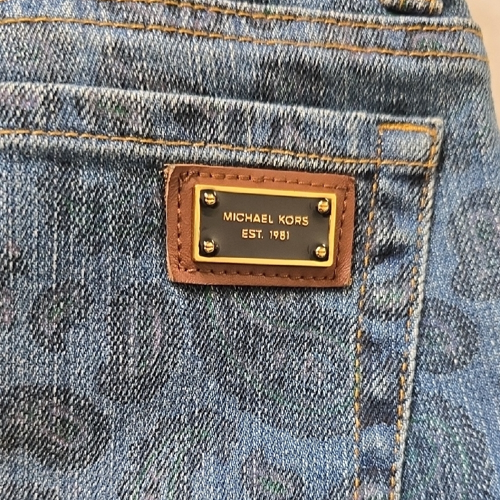 Michael Kors Blue Patterned Skinny Jeans - Picture 7 of 9